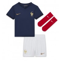 Fotbalové Dres Francie Karim Benzema #19 Dětské Domácí MS 2022 Krátký Rukáv (+ trenýrky)
